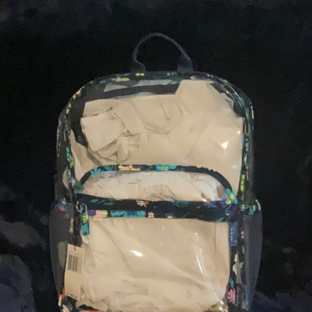 Clear Vera Bradley Backpack 14 x 16 inch.